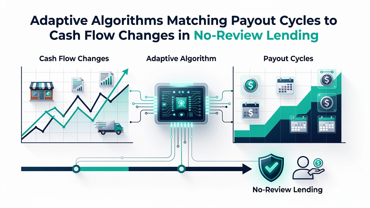 Diagram illustrating cash flow signal processing and repayment cycle adjustments in barrier-free lending