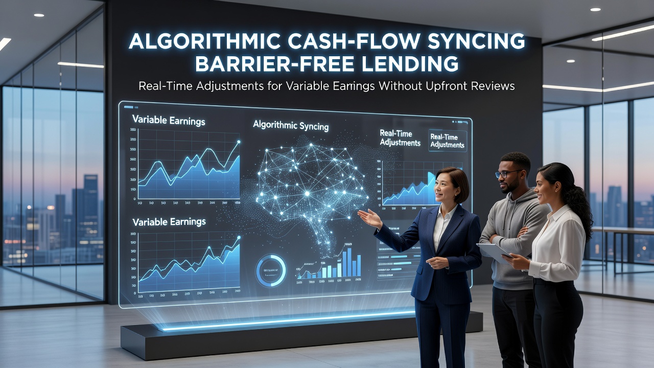 Algorithmic dashboard displaying real-time cash flow adjustments for barrier-free lending platforms