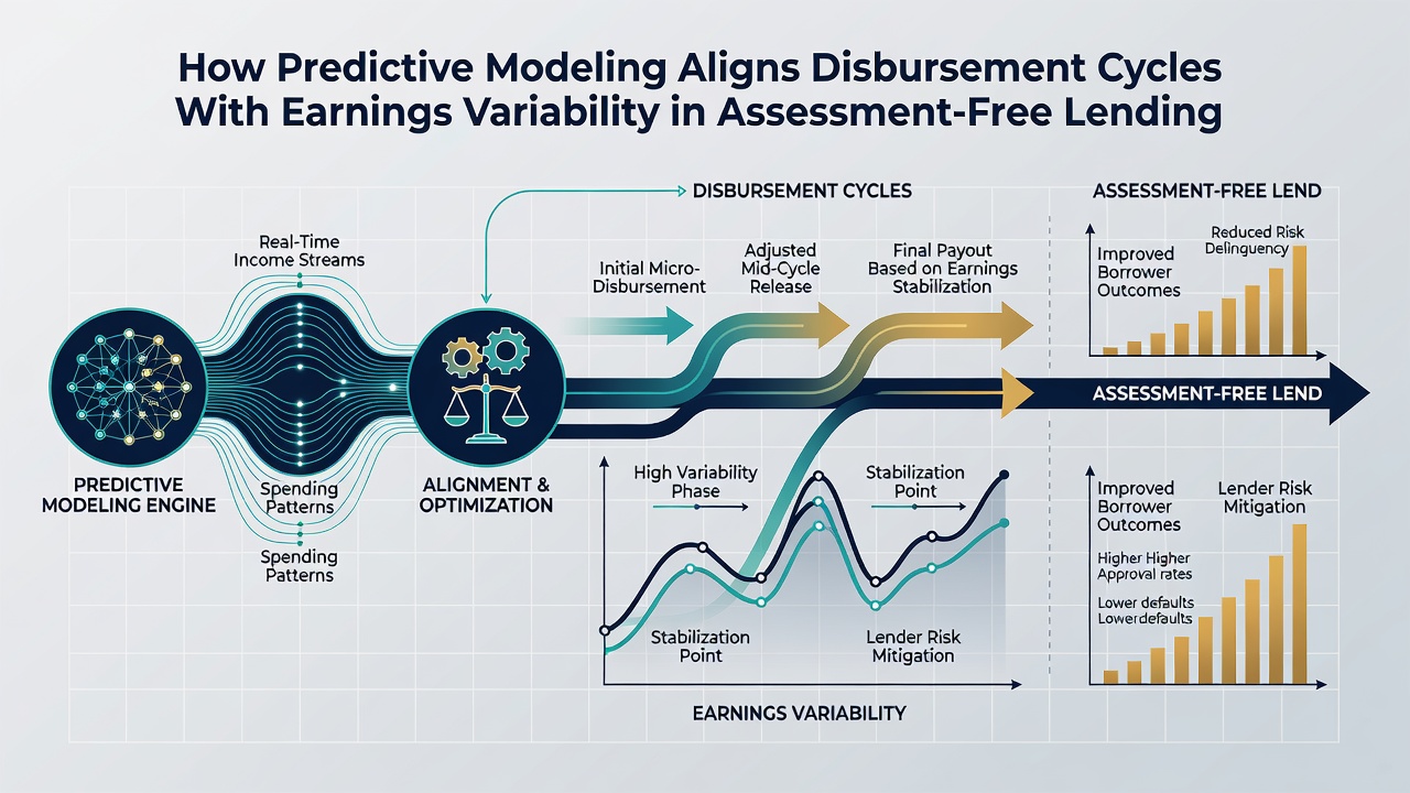 Data visualization showing alignment between earnings variability and adjusted disbursement cycles in lending systems