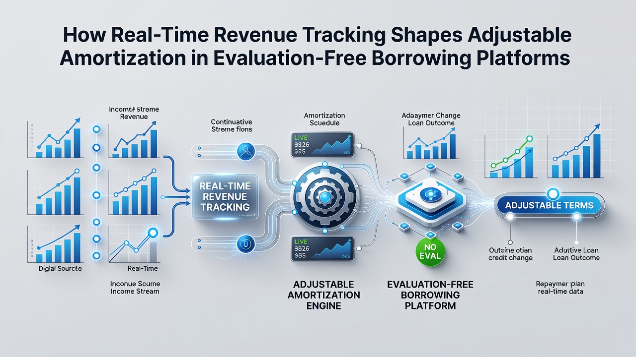 Flowchart illustrating data pipeline from revenue sources to dynamic amortization calculations