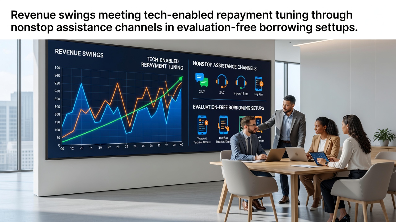Digital interface showing real-time income data syncing with adjustable loan repayment schedules in a barrier-free lending platform